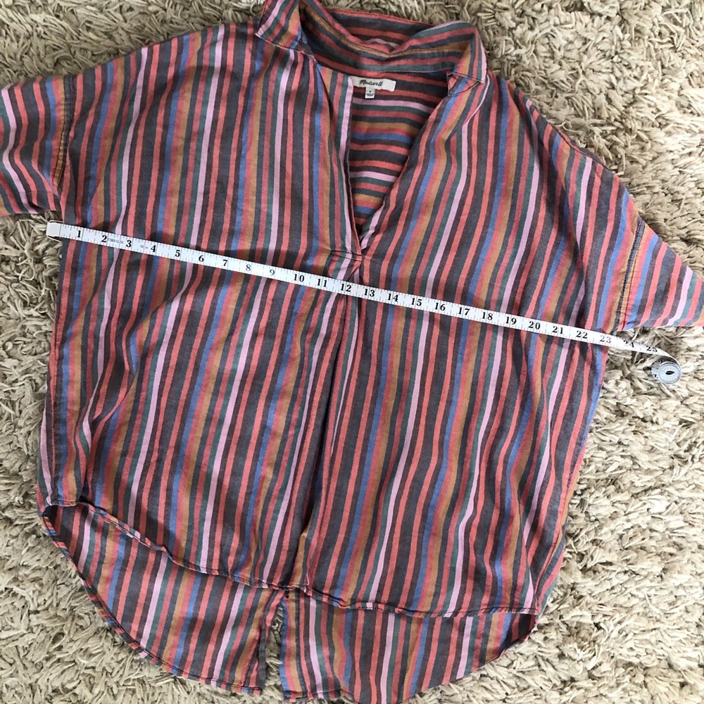 Madewell Relaxed Fit Pink Multi-Stripe Cotton Top - Picture 4 of 5